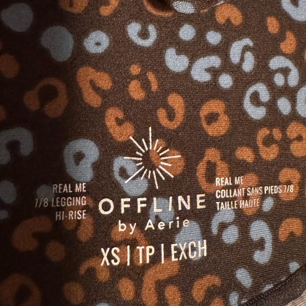 Aerie Brown and Blue Leopard Print Leggings